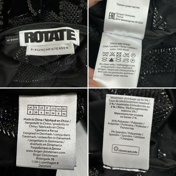 Rotate Birger Christensen Miki Sequin Mini Dress 4 Party Celebration Whimsigoth - Picture 7 of 16